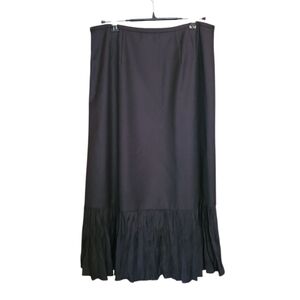 Women's Ann Taylor Loft Brown Wool Flounced Bottom Skirt US 8 Below Knee Length